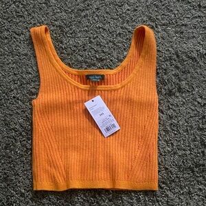 wild fable Orange Ribbed Crop Tank Top